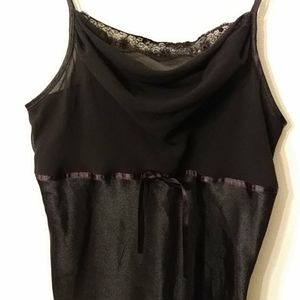 Delicates Lace Semi-Sheer Sequin Lingerie SMALL Black